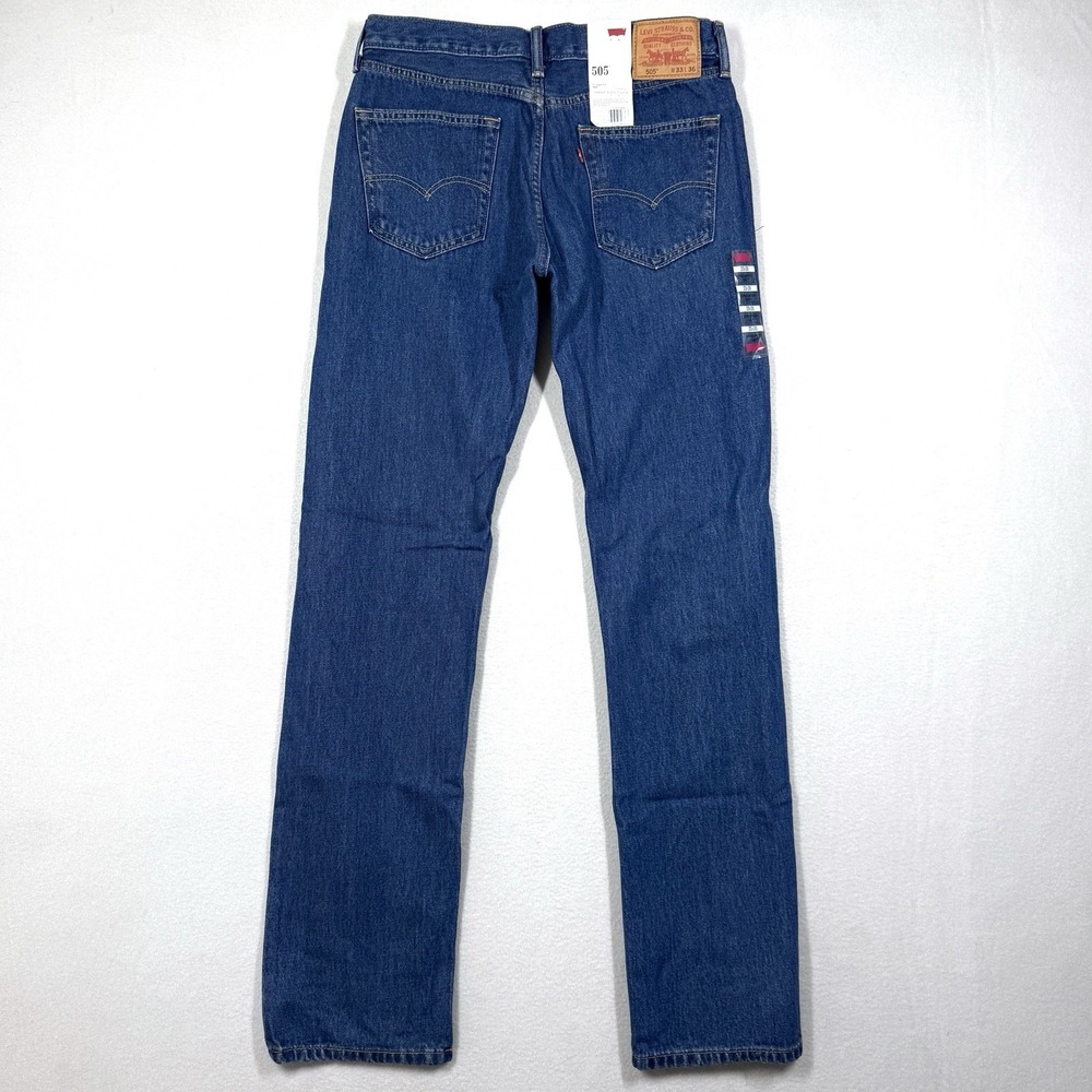 Vintage Levis 505 Jeans Mens 33x36 Straight Leg Fit Dark Wash Y2K Deadstock NWT